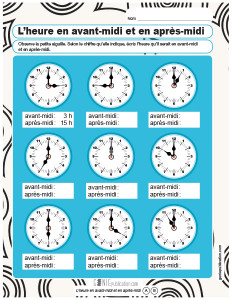 L'heure en avant-midi et en après-midi
