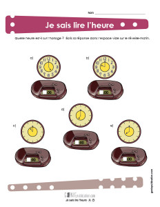 Je sais lire l'heure