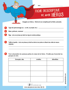 Fiche descriptive de mon héros