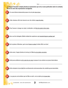 Sens des expressions