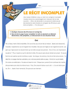 Le récit incomplet