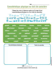 Caractéristique physique ou trait de caractère ?