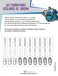 Les fournitures scolaires de Jordan