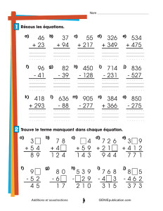 Additions et soustractions