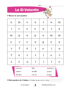 Mot mystère de la St-Valentin