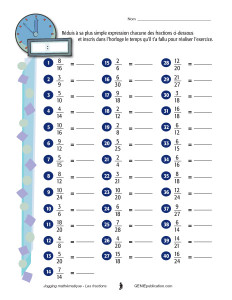 Jogging mathématique - Les fractions