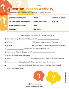 Question Words Activity