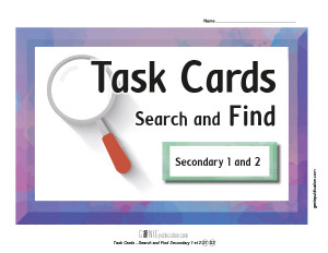 Task Cards – Search and Find Secondary 1 and 2