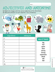 Adjectives and Antonyms