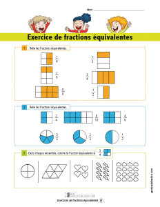 Exercice de fractions équivalentes