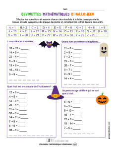 Devinettes mathématiques d'Halloween
