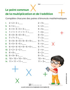 Le point commun de la multiplication et de l'addition