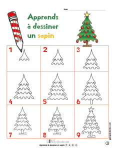 Apprends à dessiner un sapin