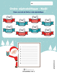 Ordre alphabétique – Noël