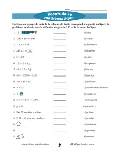 Vocabulaire mathématique