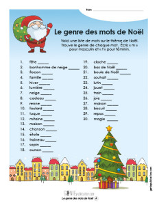 Le genre des mots de Noël