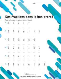 Des fractions dans le bon ordre !