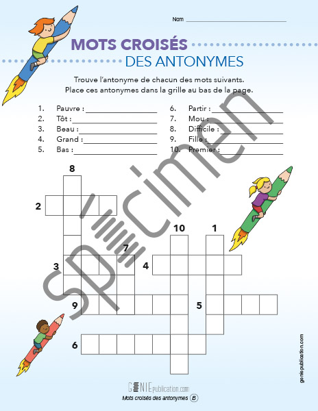 G Niepublication Catalogue Mots Crois S Des Antonymes