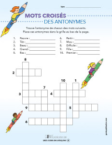 Mots croisés des antonymes
