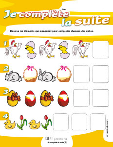 Je complète la suite – Pâques