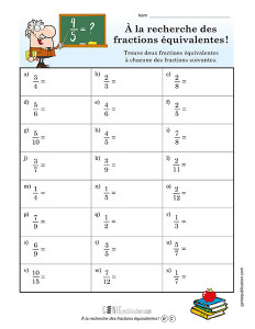 À la recherche des fractions équivalentes