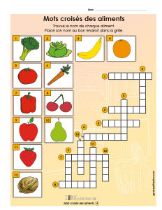 Mots croisés des aliments