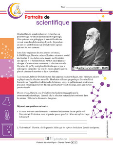 Portraits de scientifique – Charles Darwin