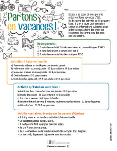 Partons en vacances !