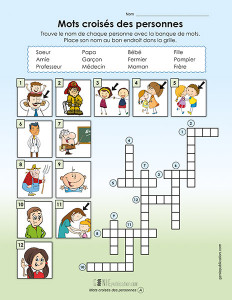 Mots croisés des personnes
