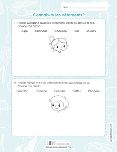Connais-tu les vêtements ?
